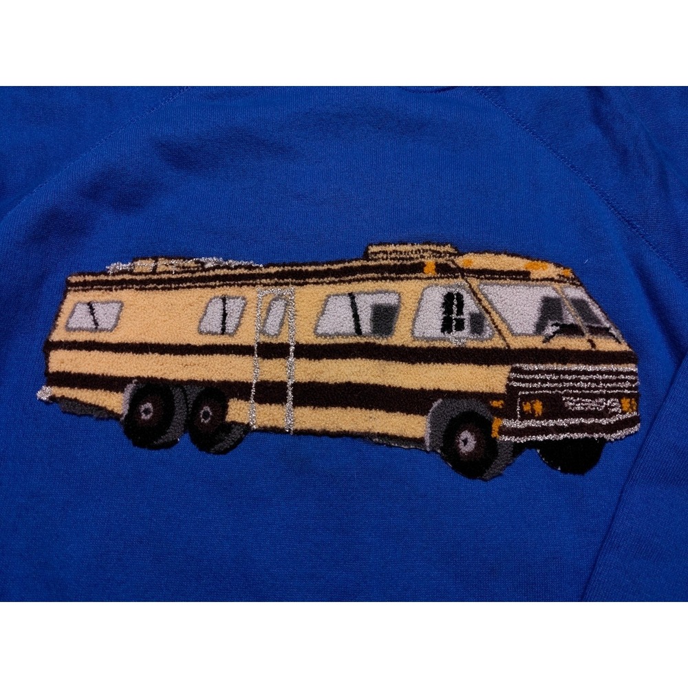 Vintage 1980s HANES Apollo RV Motorhome Applique Patch Sweatshirt Made USA XL - Picture 5 of 11